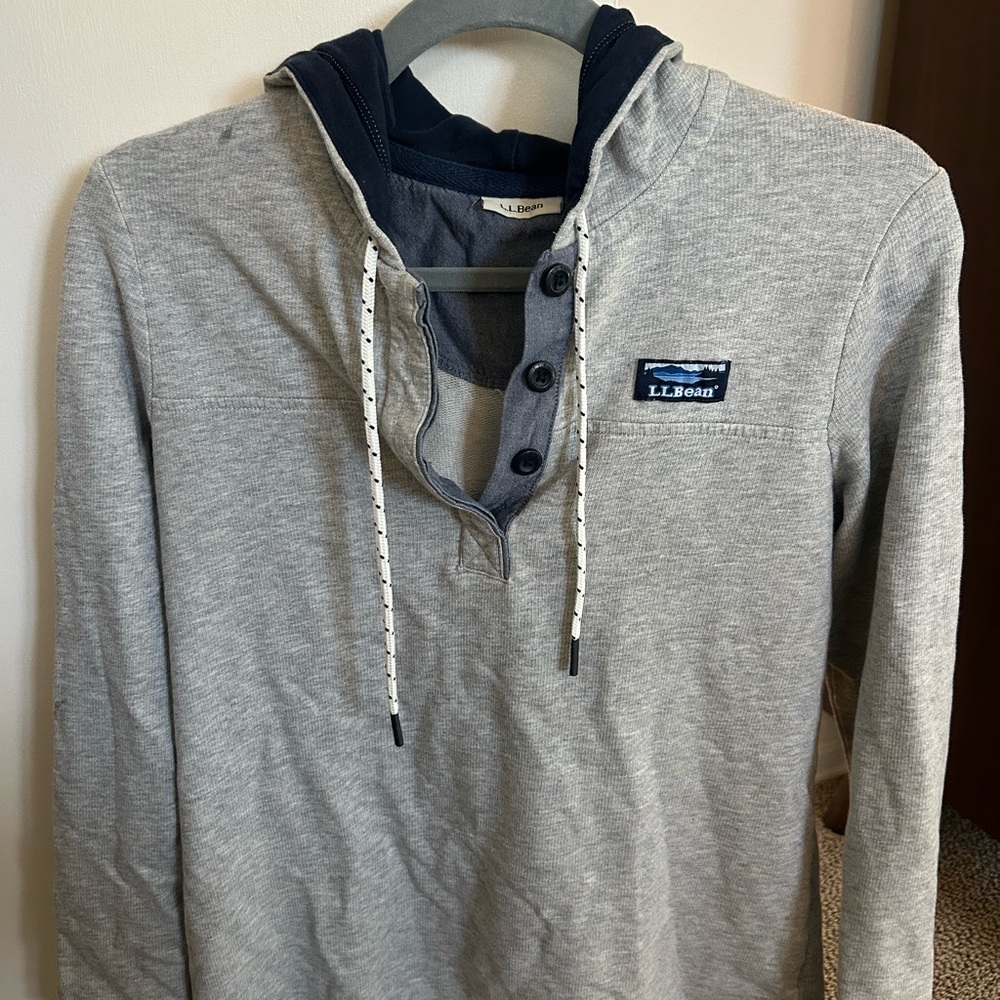 L.L. Bean Gray and Navy Women's Hoodie